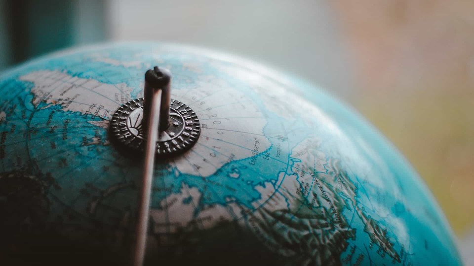 close up of a globe